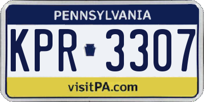 PA license plate KPR3307