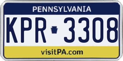 PA license plate KPR3308