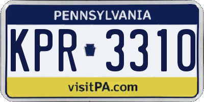 PA license plate KPR3310