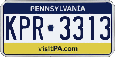 PA license plate KPR3313