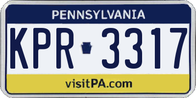 PA license plate KPR3317