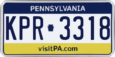 PA license plate KPR3318