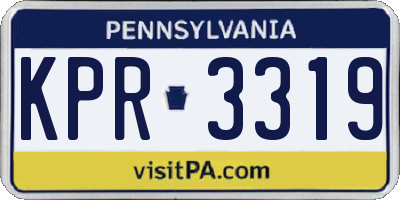 PA license plate KPR3319