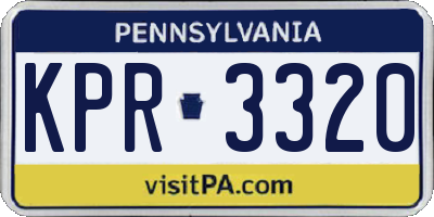 PA license plate KPR3320