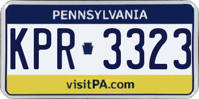 PA license plate KPR3323