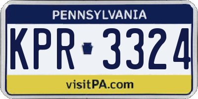 PA license plate KPR3324