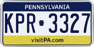 PA license plate KPR3327