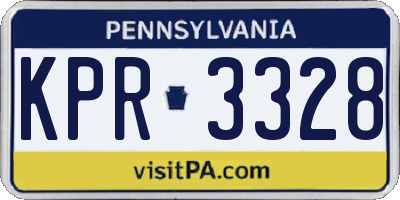 PA license plate KPR3328