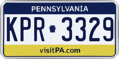 PA license plate KPR3329