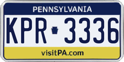 PA license plate KPR3336