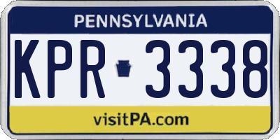 PA license plate KPR3338
