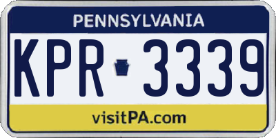 PA license plate KPR3339