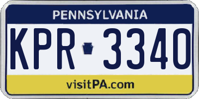 PA license plate KPR3340