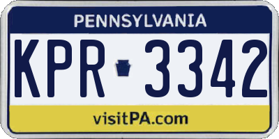 PA license plate KPR3342