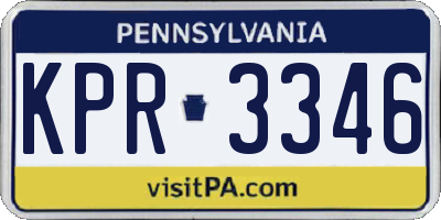 PA license plate KPR3346