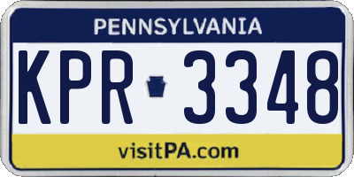 PA license plate KPR3348