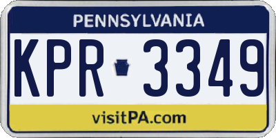 PA license plate KPR3349