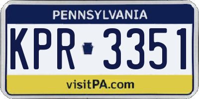 PA license plate KPR3351