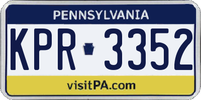 PA license plate KPR3352