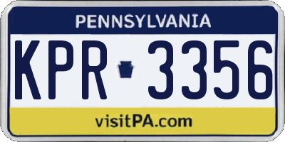 PA license plate KPR3356