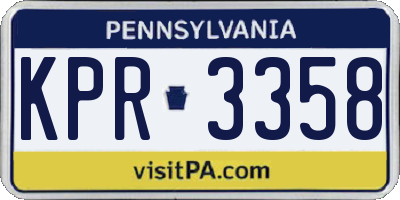 PA license plate KPR3358