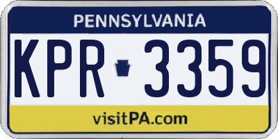PA license plate KPR3359