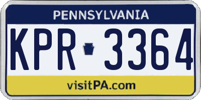 PA license plate KPR3364