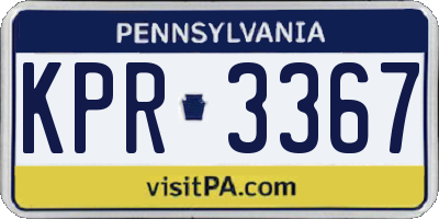 PA license plate KPR3367