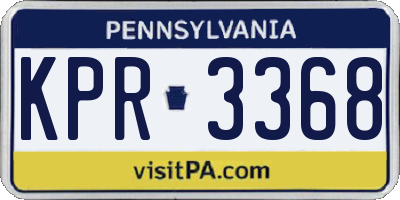 PA license plate KPR3368