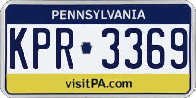 PA license plate KPR3369