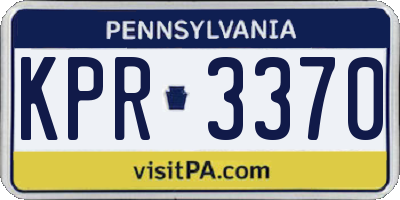PA license plate KPR3370