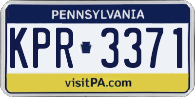 PA license plate KPR3371