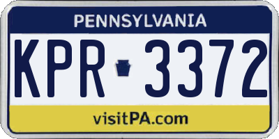 PA license plate KPR3372