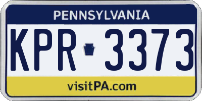 PA license plate KPR3373