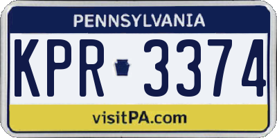 PA license plate KPR3374