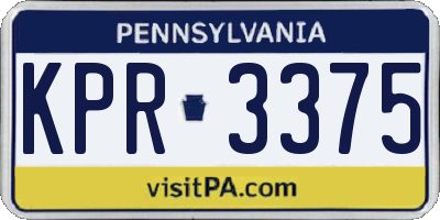 PA license plate KPR3375