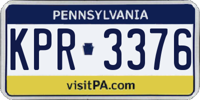 PA license plate KPR3376
