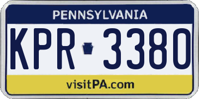 PA license plate KPR3380