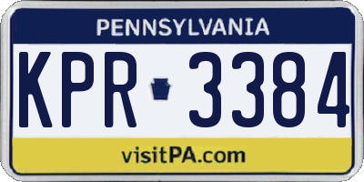 PA license plate KPR3384