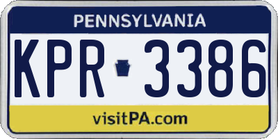 PA license plate KPR3386