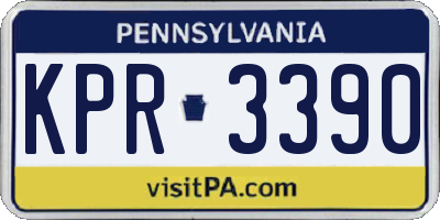 PA license plate KPR3390