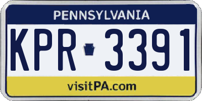 PA license plate KPR3391