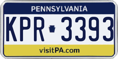PA license plate KPR3393