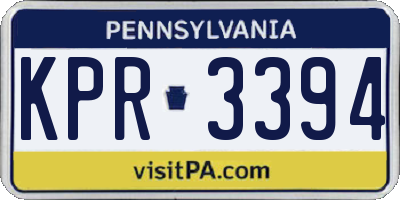 PA license plate KPR3394