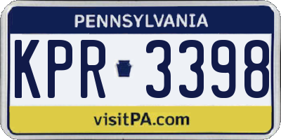 PA license plate KPR3398