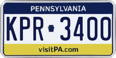 PA license plate KPR3400