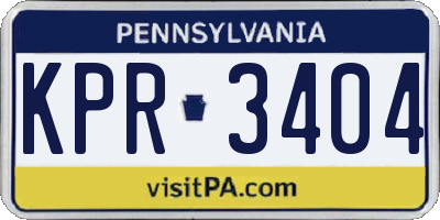 PA license plate KPR3404