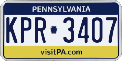 PA license plate KPR3407