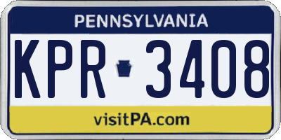 PA license plate KPR3408