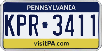 PA license plate KPR3411